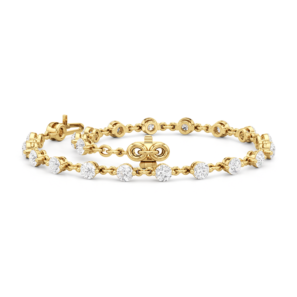 Lab Diamond Chain Link Bracelet with 3 3/8 Cut Diamond in 14KT Yellow Gold view 4
