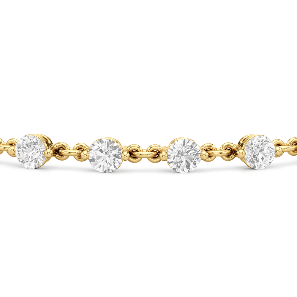 Lab Diamond Chain Link Bracelet with 3 3/8 Cut Diamond in 14KT Yellow Gold view 7
