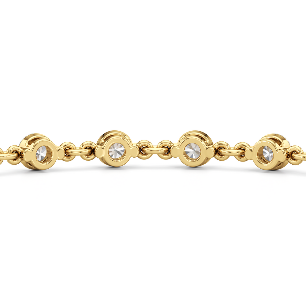 Lab Diamond Chain Link Bracelet with 3 3/8 Cut Diamond in 14KT Yellow Gold view 9
