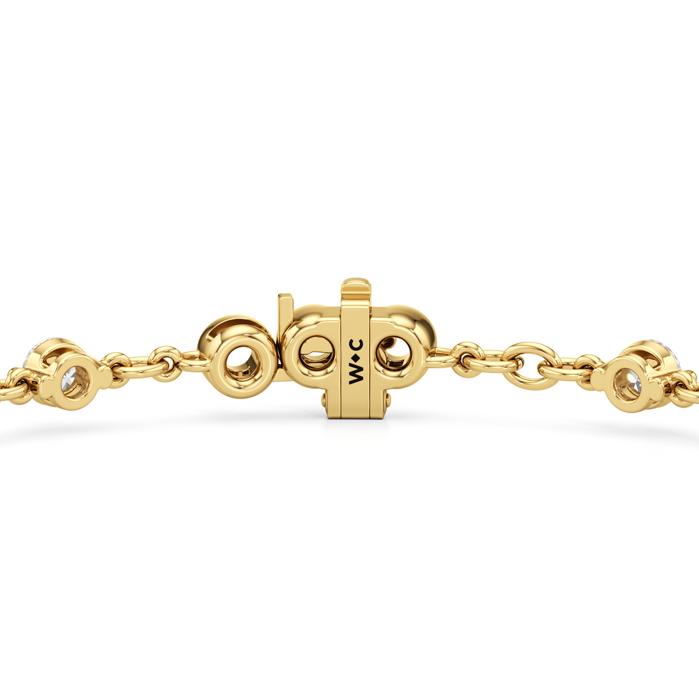 Lab Diamond Chain Link Bracelet with 3 3/8 Cut Diamond in 14KT Yellow Gold view 8
