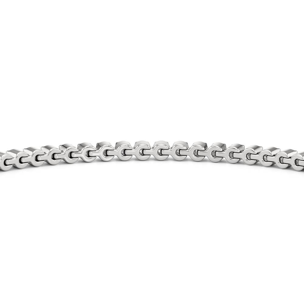 Petite Diamond Line Bracelet with 3/8 Cut Diamond in 14KT White Gold view 5
