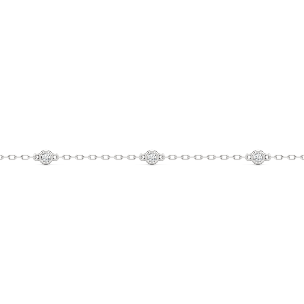 The Alexandra Station Bracelet with Lab Cut Diamond in 14KT White Gold view 4
