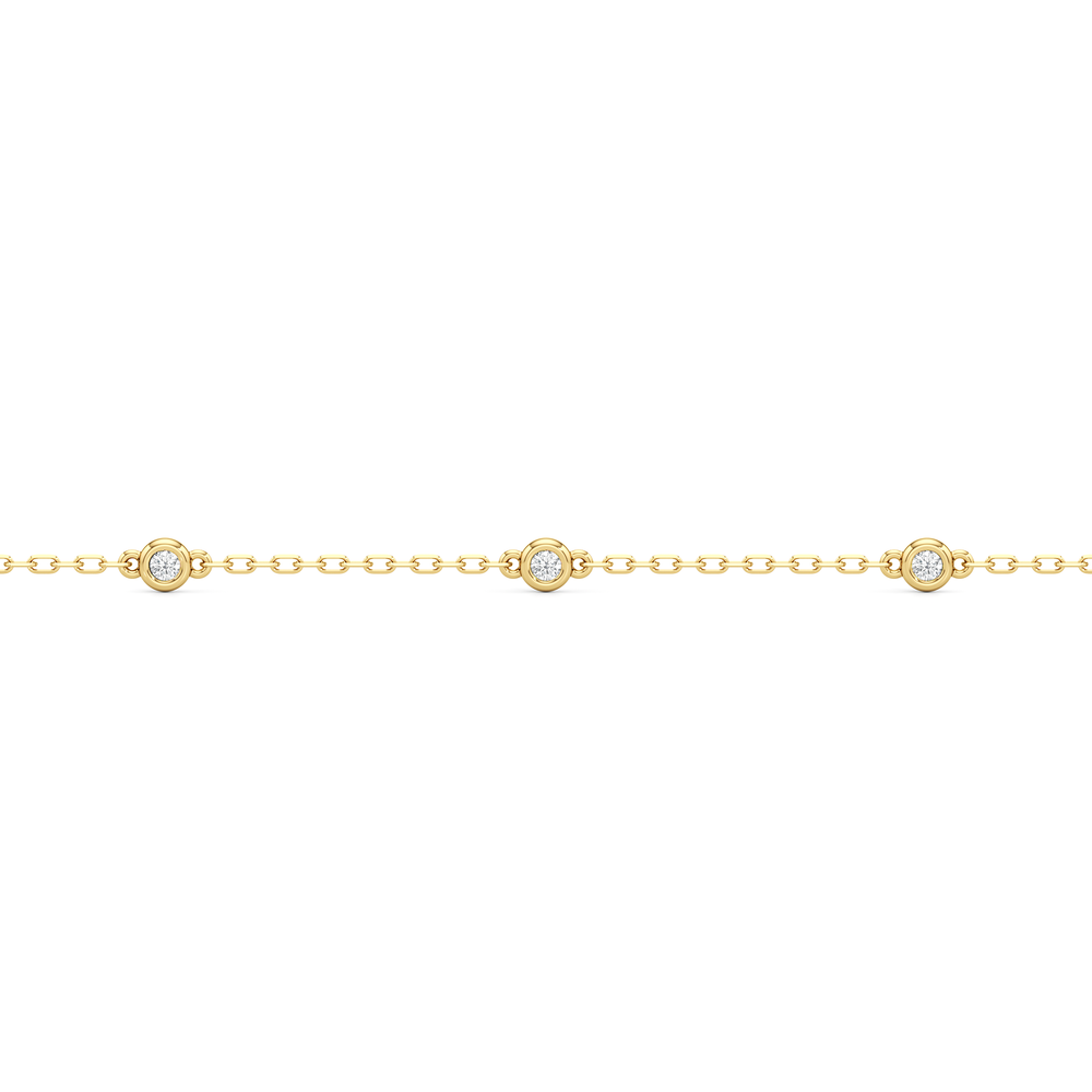 The Alexandra Station Bracelet with Lab Cut Diamond in 14KT Yellow Gold view 4
