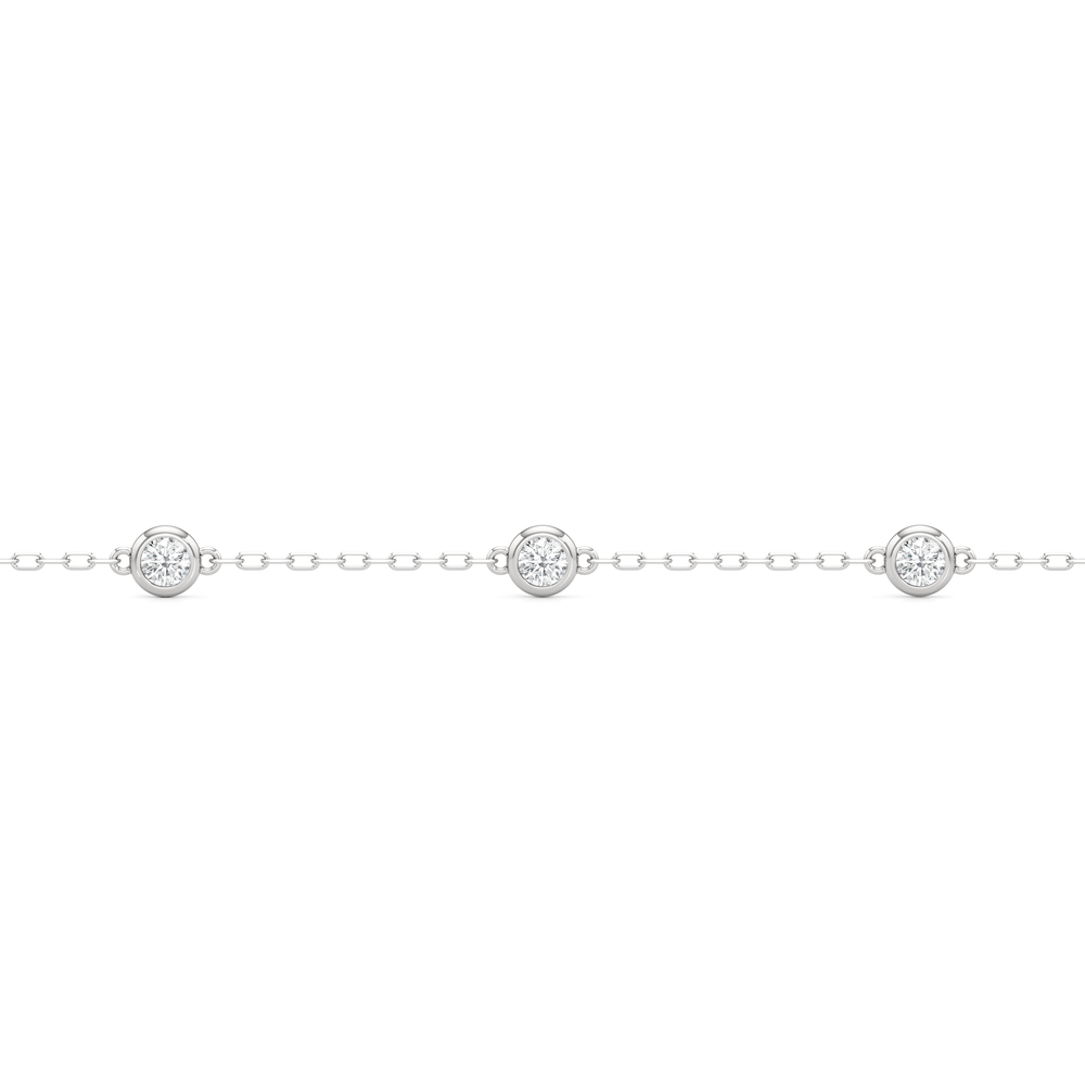 The Zoe Petite Chain Bracelet with Lab Cut Diamond in 14KT White Gold view 4
