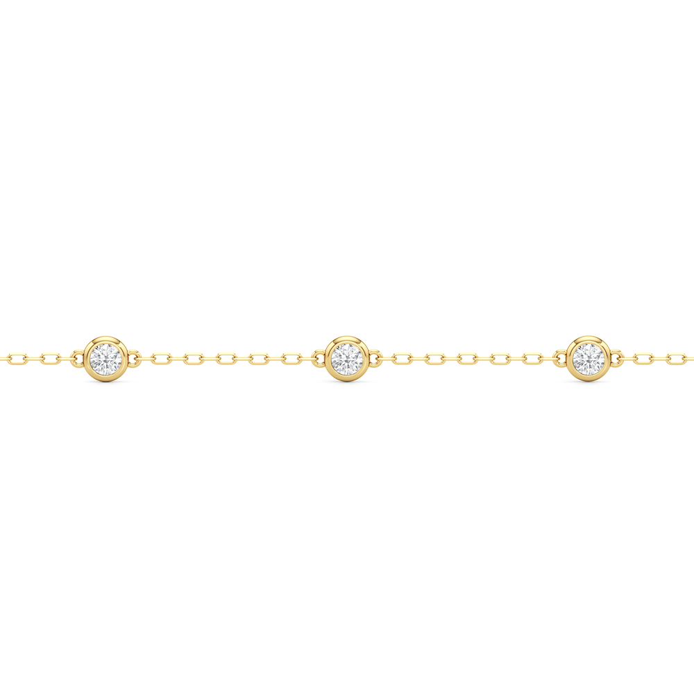 The Zoe Petite Chain Bracelet with Lab Cut Diamond in 14KT Yellow Gold view 4
