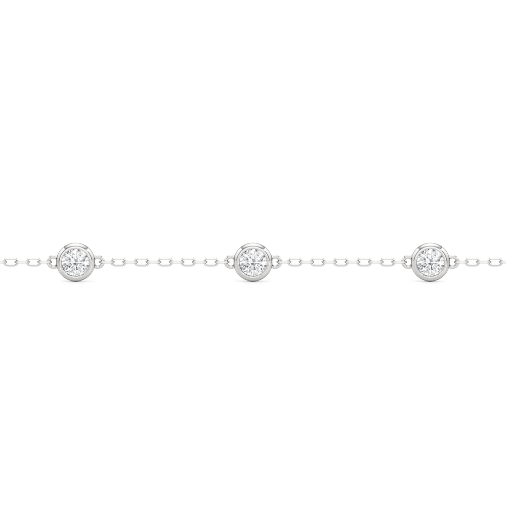 The Zoe Chain Bracelet with Lab Cut Diamond in 14KT White Gold view 4
