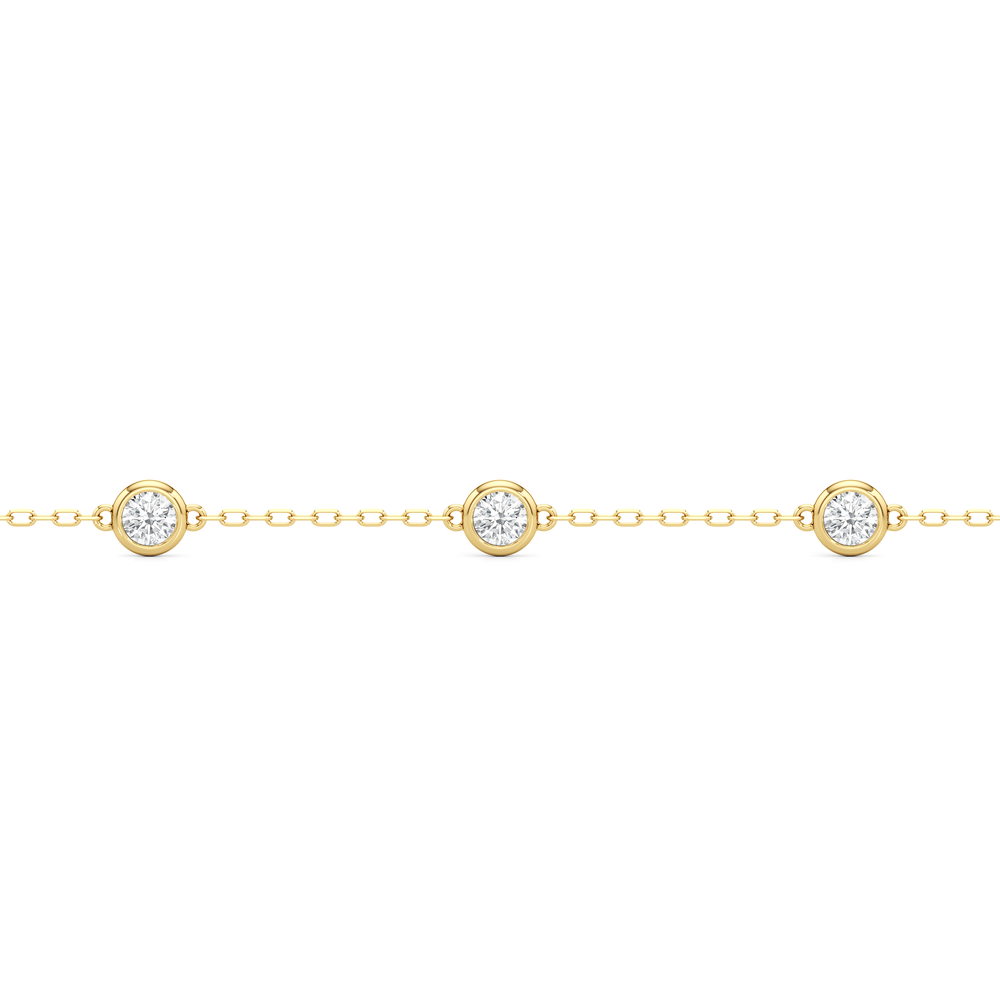 The Zoe Chain Bracelet with Lab Cut Diamond in 14KT Yellow Gold view 4
