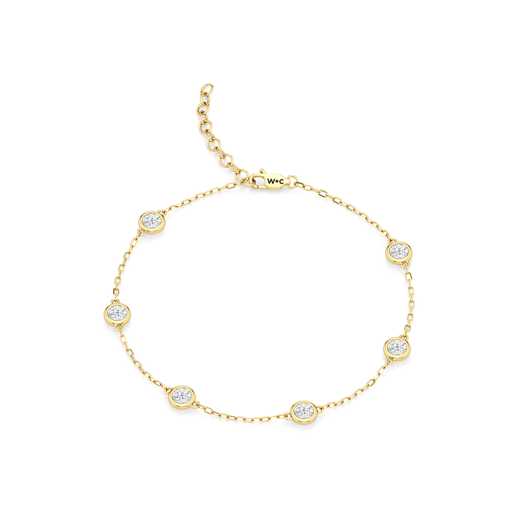 The Zoe Chain Bracelet with Lab Cut Diamond in 14KT Yellow Gold view 1
