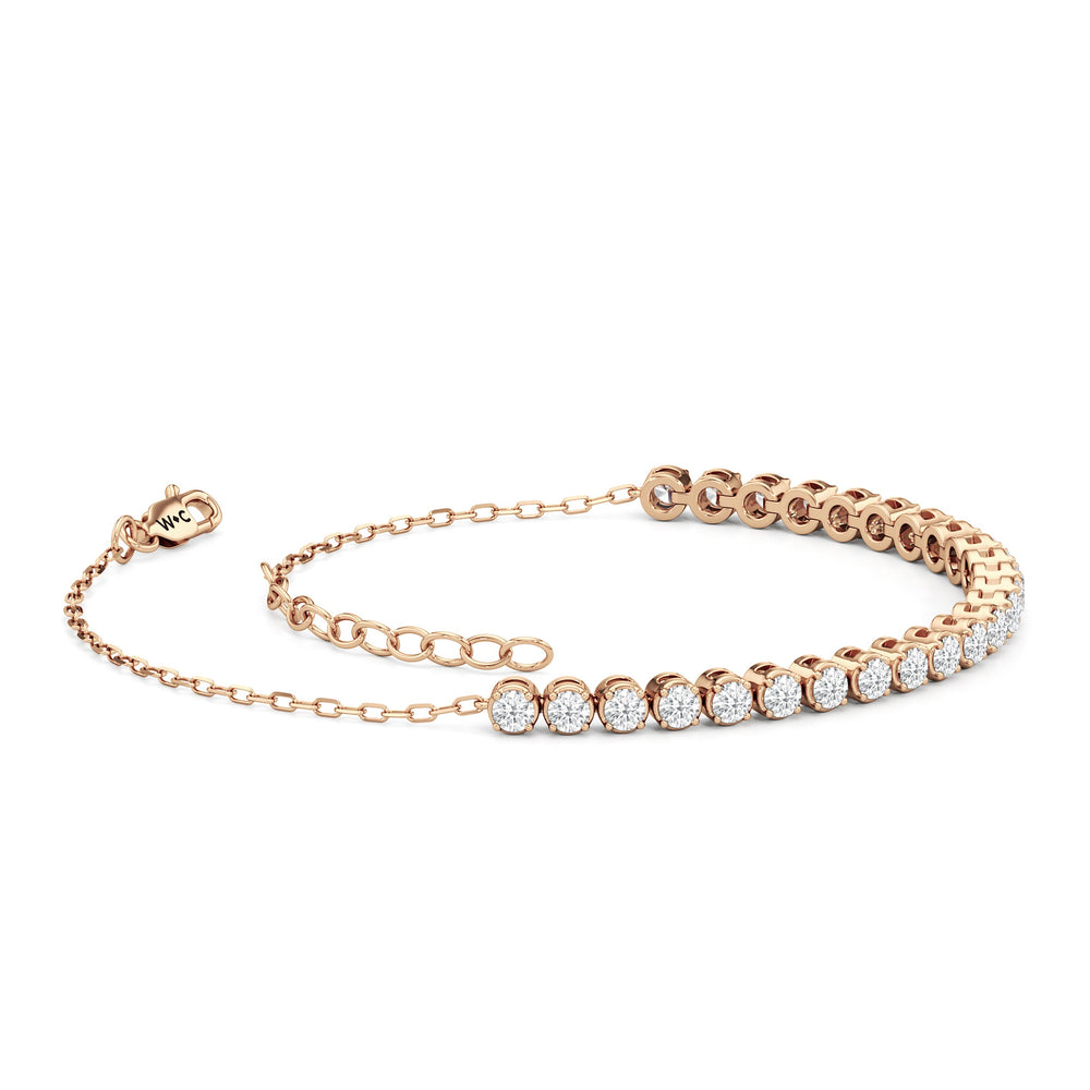 The Kelly Bar Bracelet with Lab Cut Diamond in 14KT Rose Gold view 4
