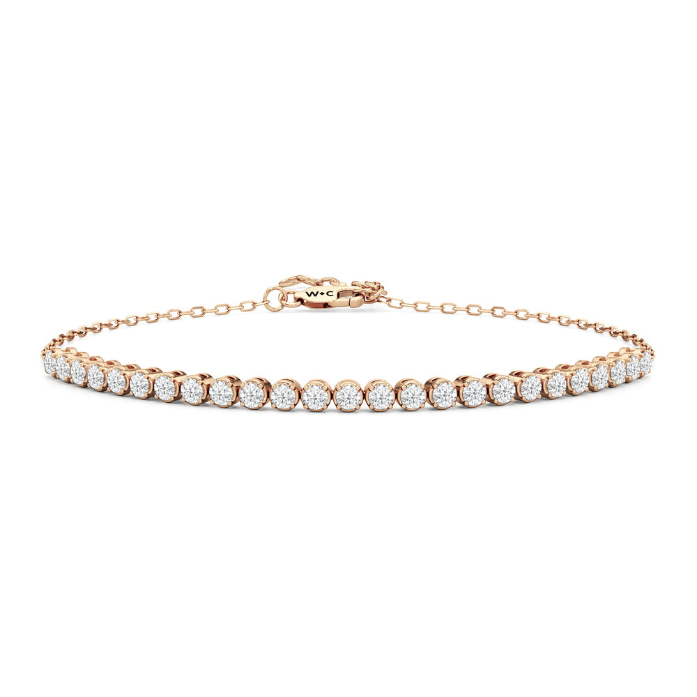 The Kelly Bar Bracelet with Lab Cut Diamond in 14KT Rose Gold view 1
