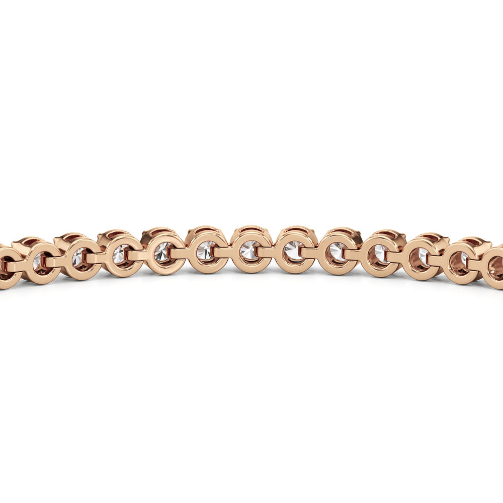 The Kelly Bar Bracelet with Lab Cut Diamond in 14KT Rose Gold view 5

