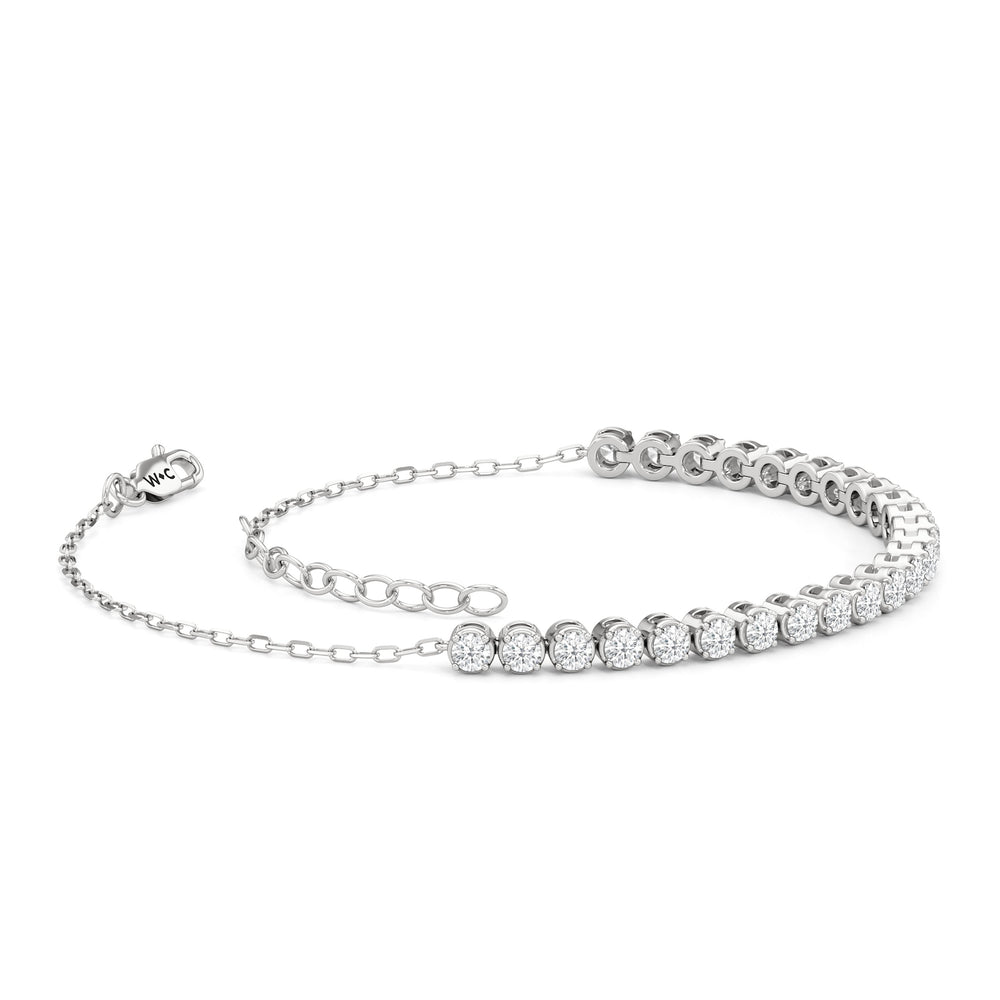 The Kelly Bar Bracelet with Lab Cut Diamond in 14KT White Gold view 4
