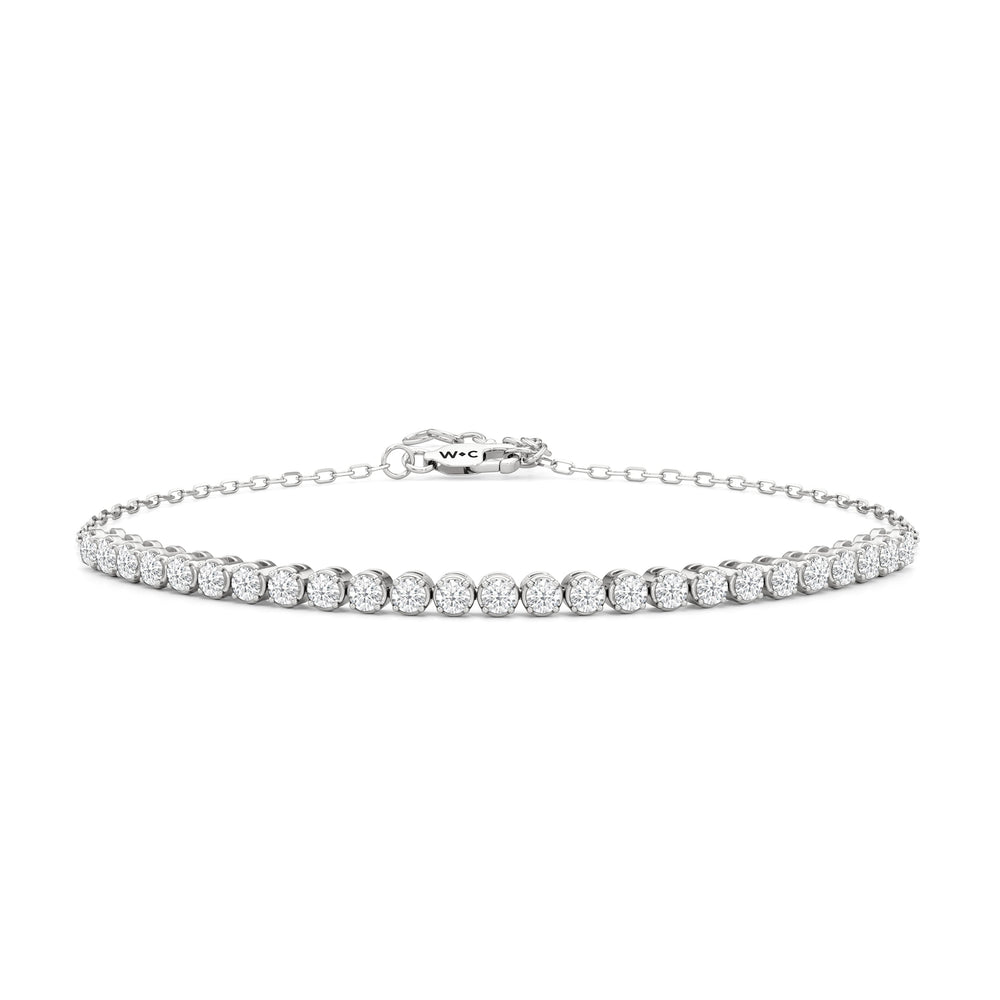 The Kelly Bar Bracelet with Lab Cut Diamond in 14KT White Gold view 1
