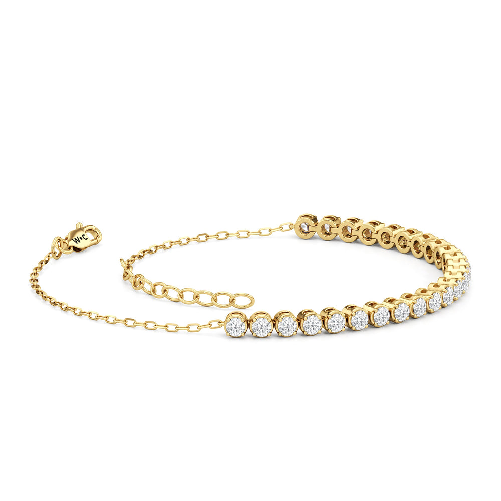 The Kelly Bar Bracelet with Lab Cut Diamond in 14KT Yellow Gold view 4
