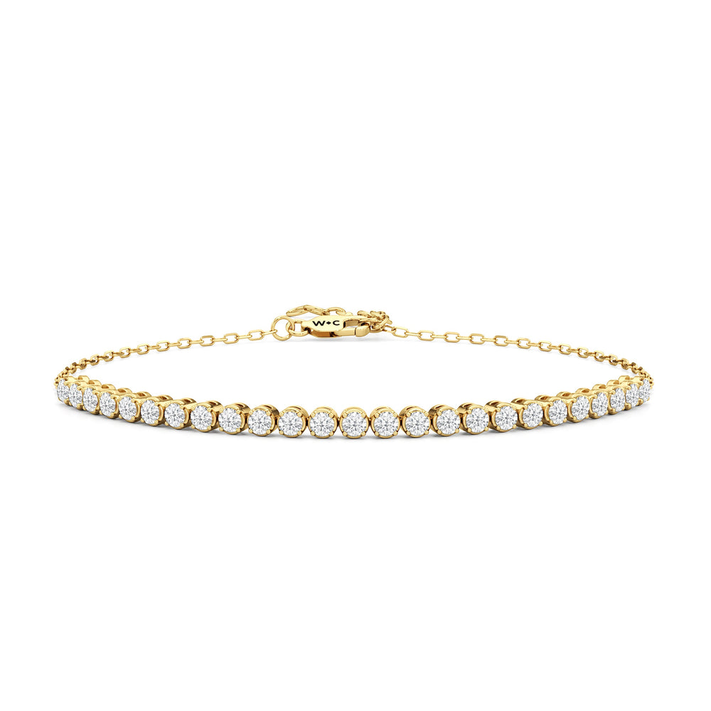 The Kelly Bar Bracelet with Lab Cut Diamond in 14KT Yellow Gold view 1
