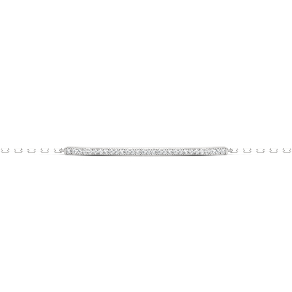 The Lena Bar Bracelet with Lab Cut Diamond in 14KT White Gold view 4
