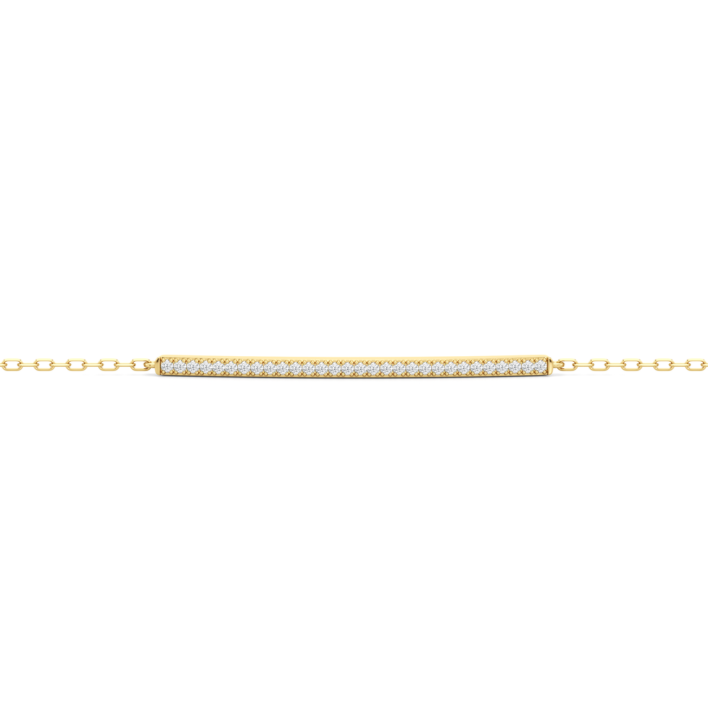 The Lena Bar Bracelet with Lab Cut Diamond in 14KT Yellow Gold view 4

