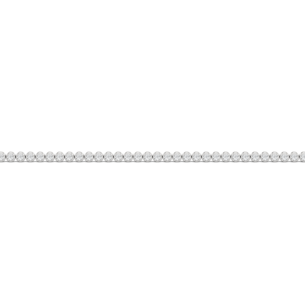 Petite Bezel Diamond Tennis Bracelet with Lab Cut Diamond in 14KT White Gold view 7

