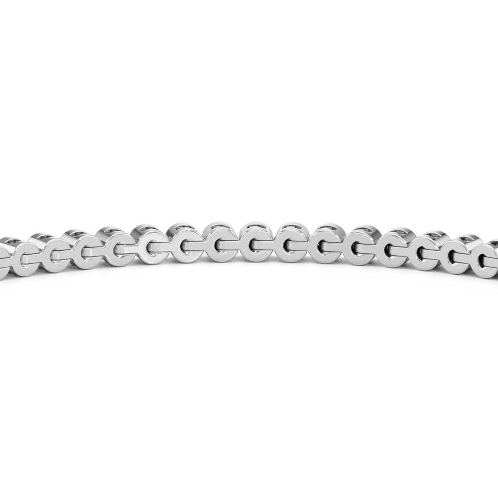 Petite Bezel Diamond Tennis Bracelet with Lab Cut Diamond in 14KT White Gold view 6
