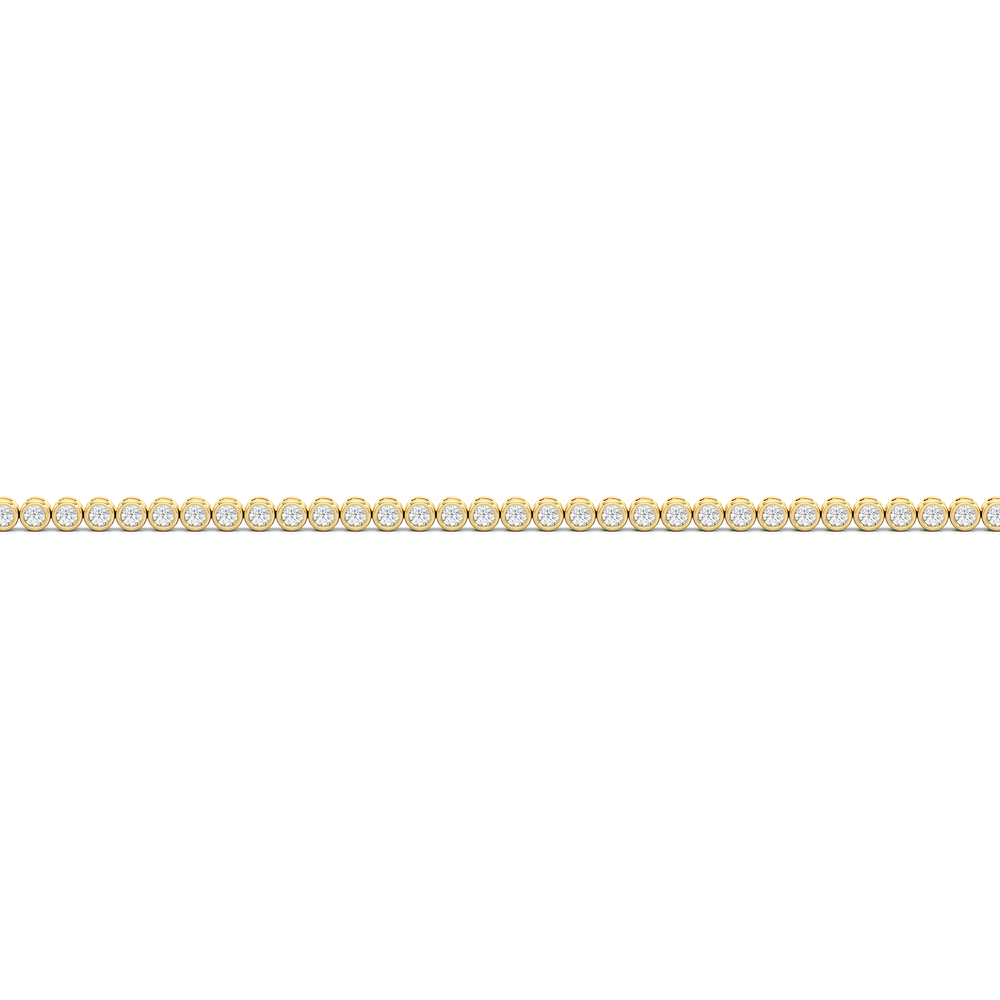 Petite Bezel Diamond Tennis Bracelet with Lab Cut Diamond in 14KT Yellow Gold view 7
