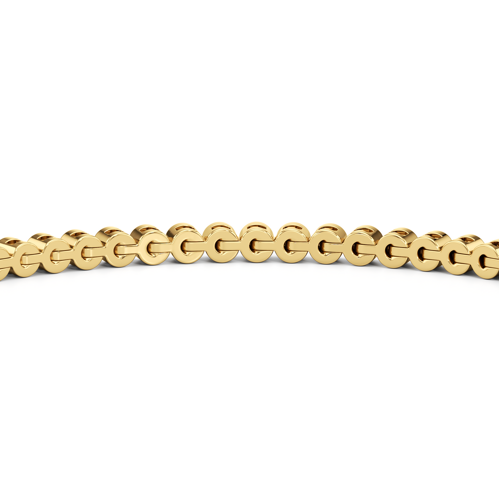 Petite Bezel Diamond Tennis Bracelet with Lab Cut Diamond in 14KT Yellow Gold view 6
