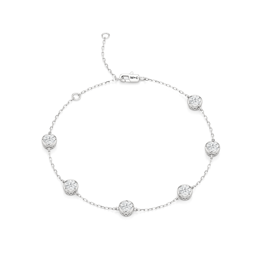 The Eve Station Bracelet with Lab Cut Diamond in 14KT White Gold view 1
