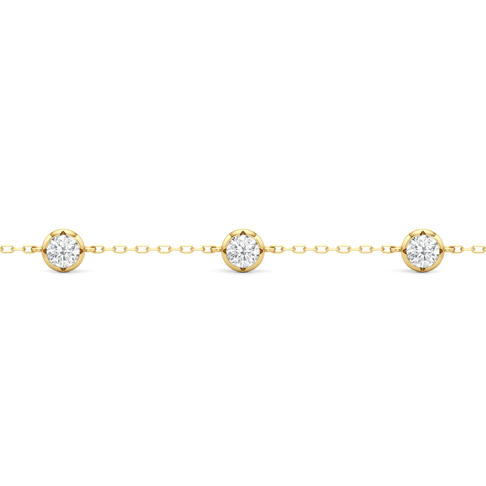 The Eve Station Bracelet with Lab Cut Diamond in 14KT Yellow Gold view 4

