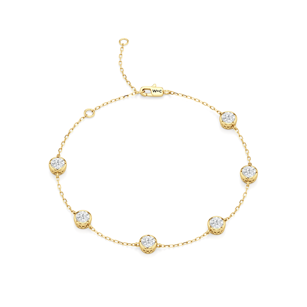 The Eve Station Bracelet with Lab Cut Diamond in 14KT Yellow Gold view 1
