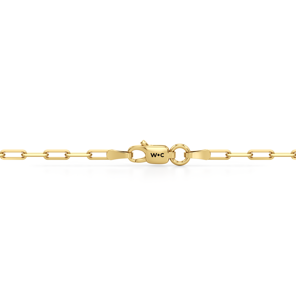 The Celine Paperclip Bracelet with Lab Cut Diamond in 14KT 18K Yellow Gold Vermeil view 4
