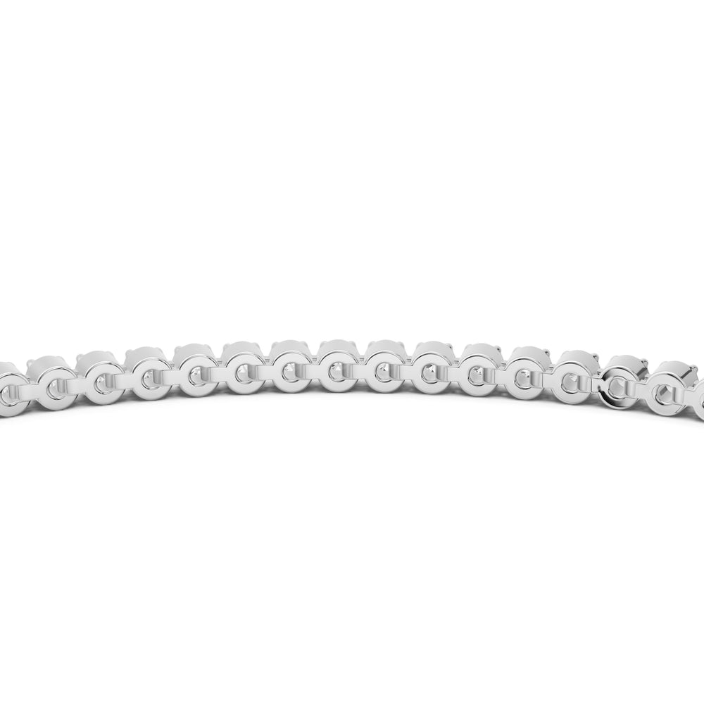 Petite Half Diamond Tennis Bracelet with 1/2 Cut Diamond in 14KT White Gold view 7
