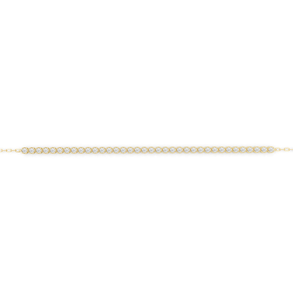 Petite Half Diamond Tennis Bracelet with 1/2 Cut Diamond in 14KT Yellow Gold view 7

