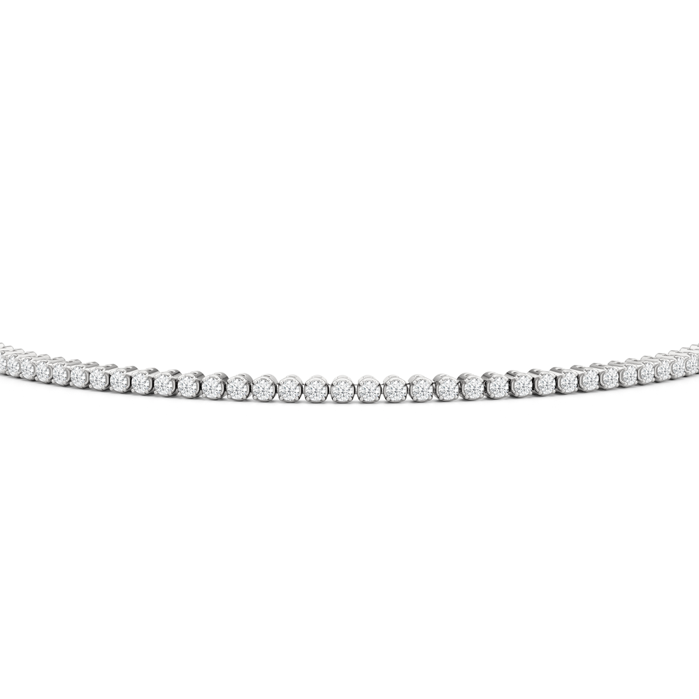 Petite Eternity Diamond Tennis Bracelet with 1 Cut Diamond in 14KT White Gold view 5
