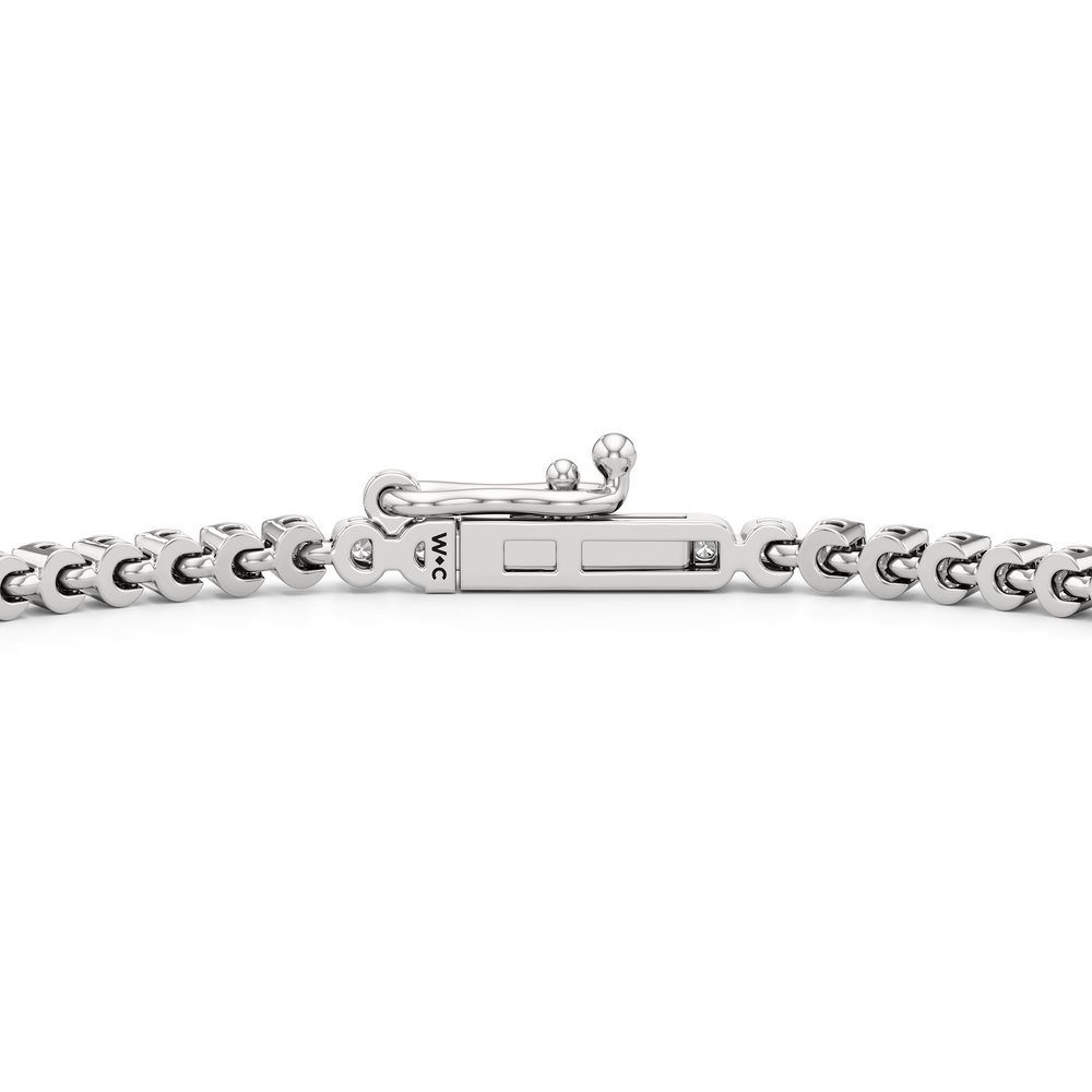 Petite Eternity Diamond Tennis Bracelet with 1 Cut Diamond in 14KT White Gold view 6
