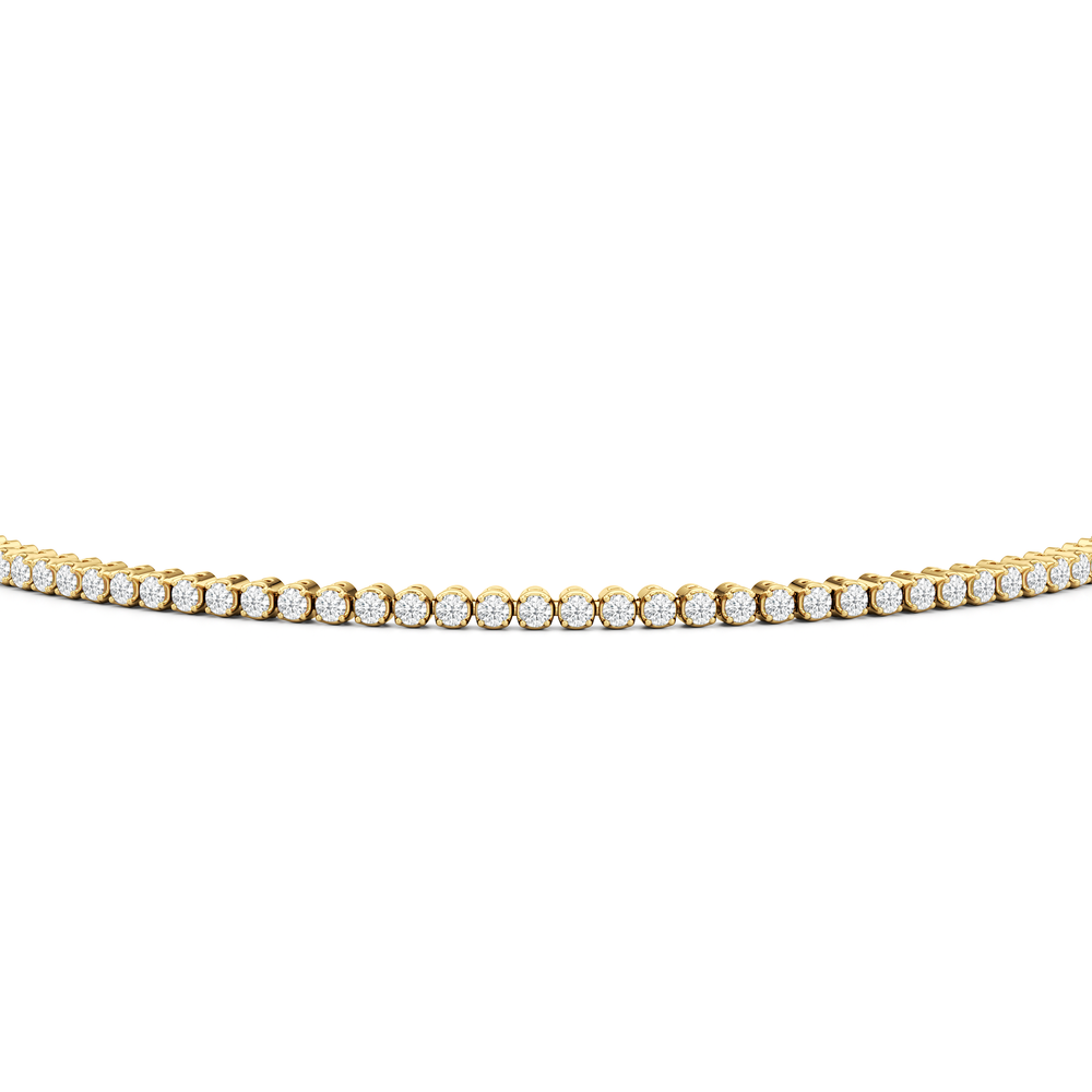 Petite Eternity Diamond Tennis Bracelet with 1 Cut Diamond in 14KT Yellow Gold view 5
