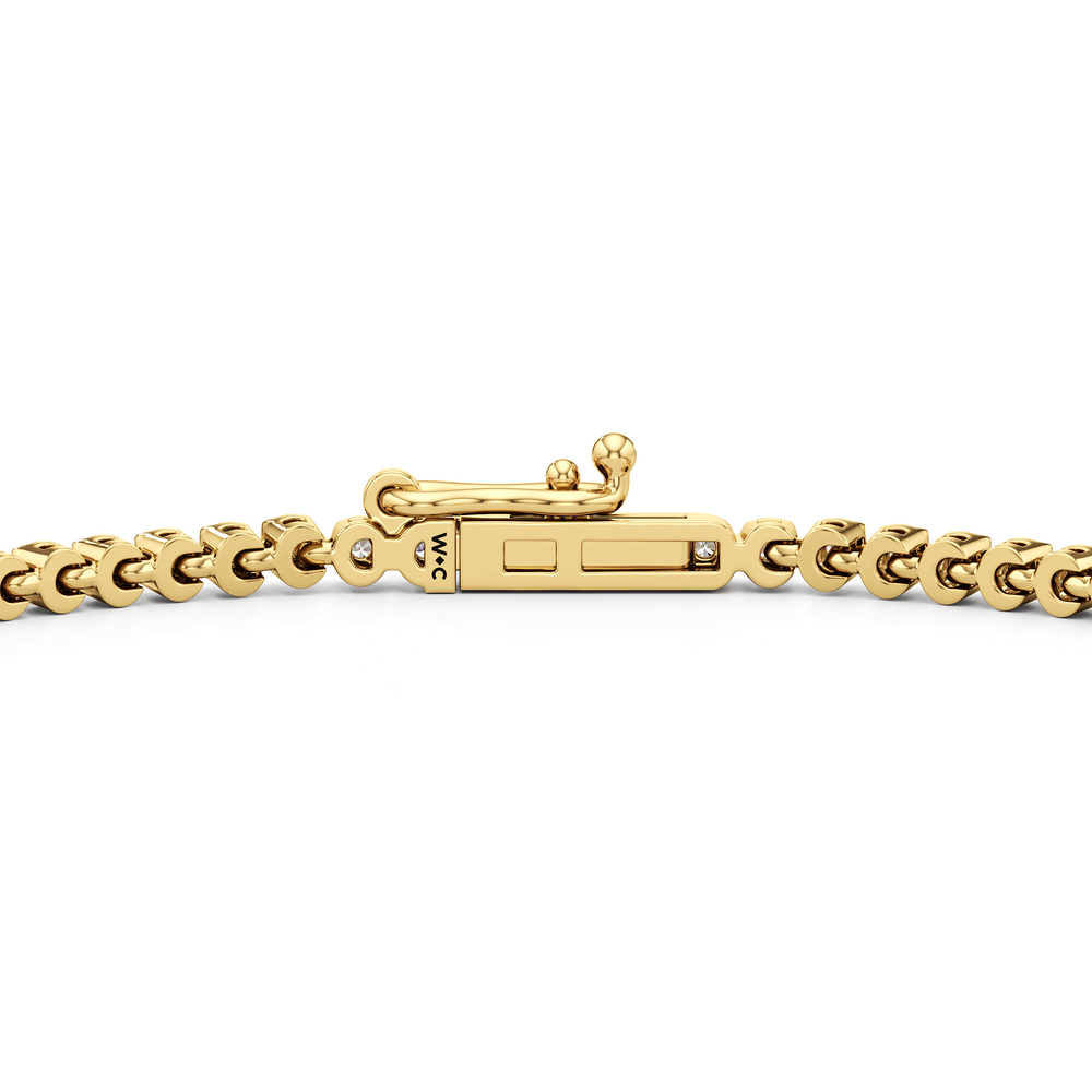 Petite Eternity Diamond Tennis Bracelet with 1 Cut Diamond in 14KT Yellow Gold view 6

