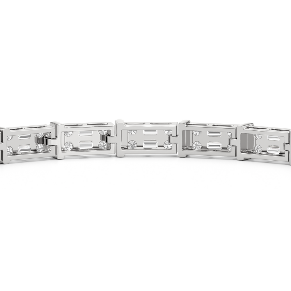 East West Tennis Bracelet with 4 Cut Diamond in 14KT White Gold view 7
