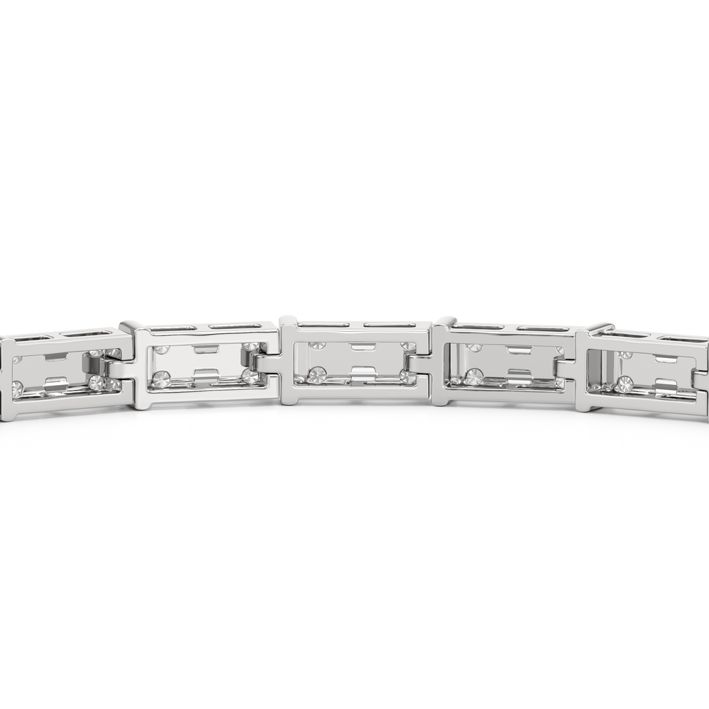 East West Tennis Bracelet with 3 Cut Diamond in 14KT White Gold view 7
