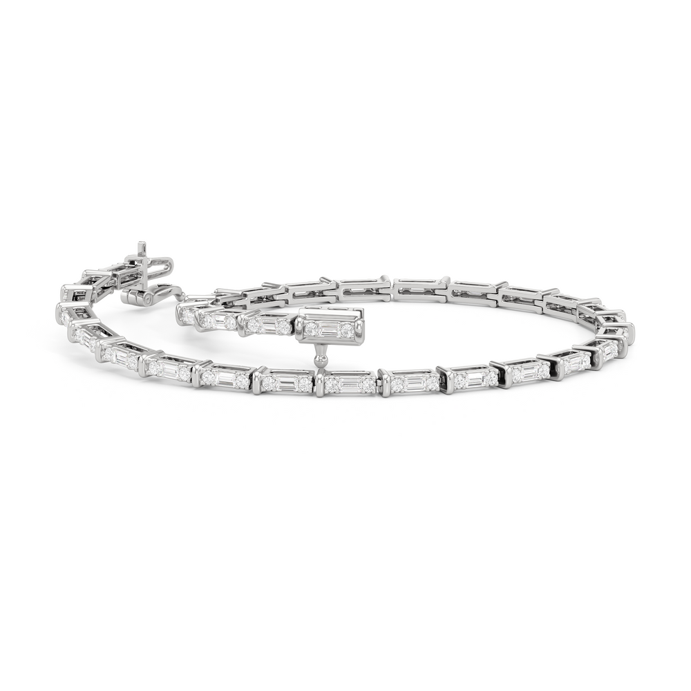 East West Tennis Bracelet with  Cut Diamond in 14KT  view 3
