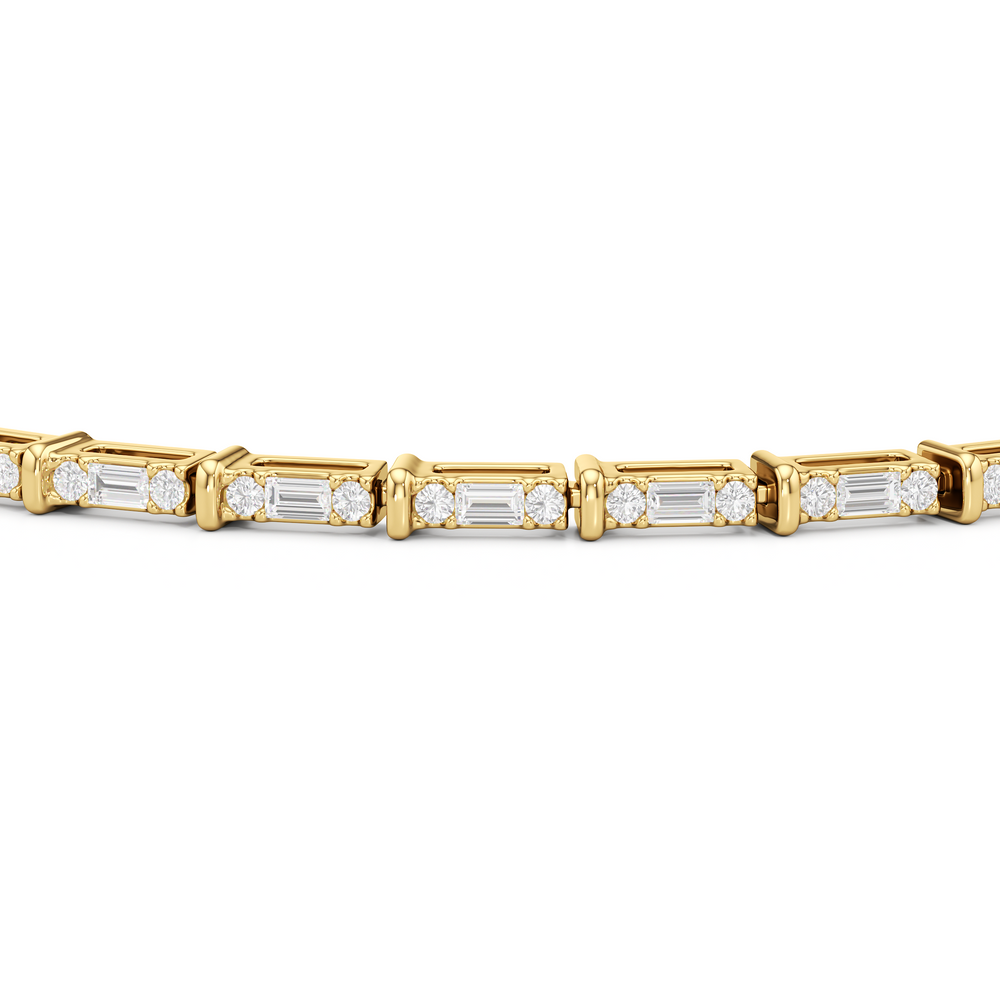 East West Tennis Bracelet with  Cut Diamond in 14KT  view 14
