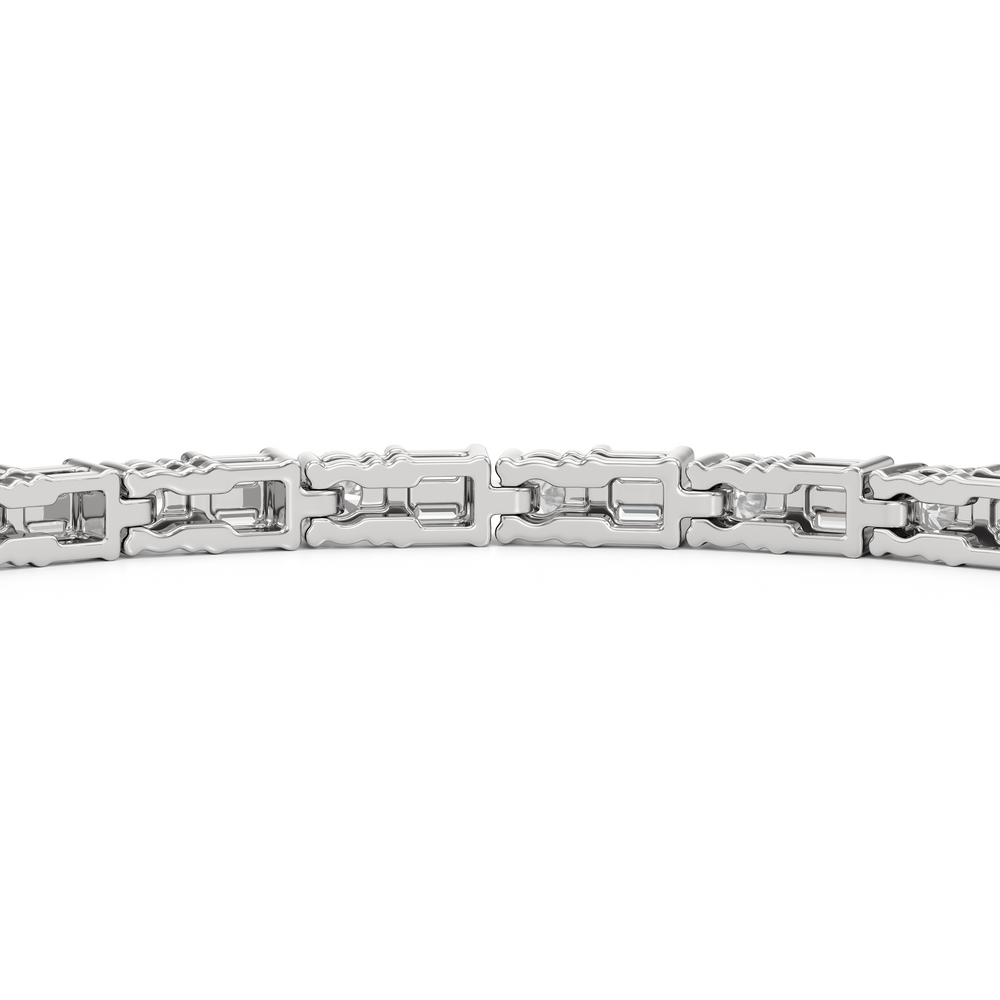 Mosaic Tennis Bracelet with 3 Cut Diamond in 14KT White Gold view 7
