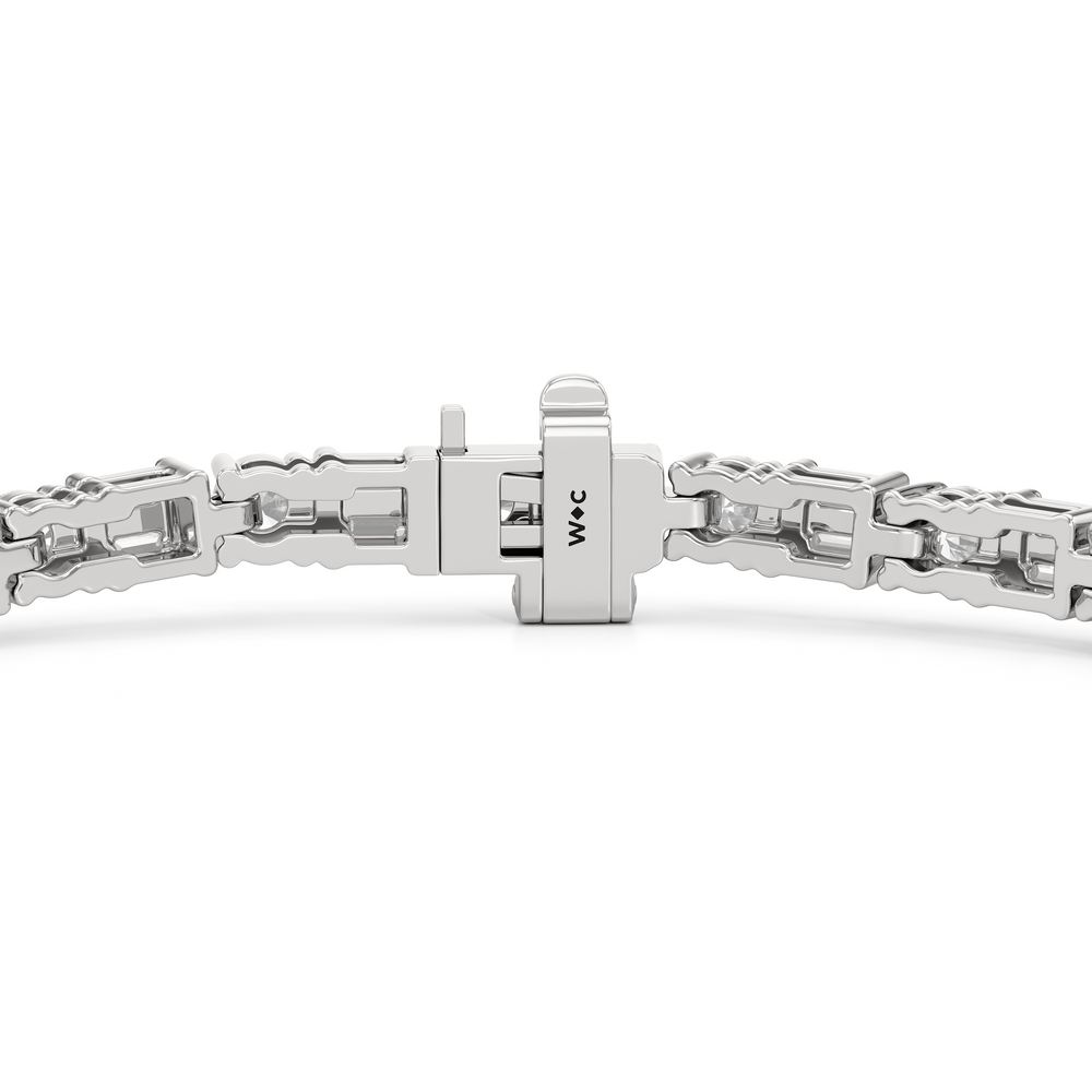 Mosaic Tennis Bracelet with 3 Cut Diamond in 14KT White Gold view 8
