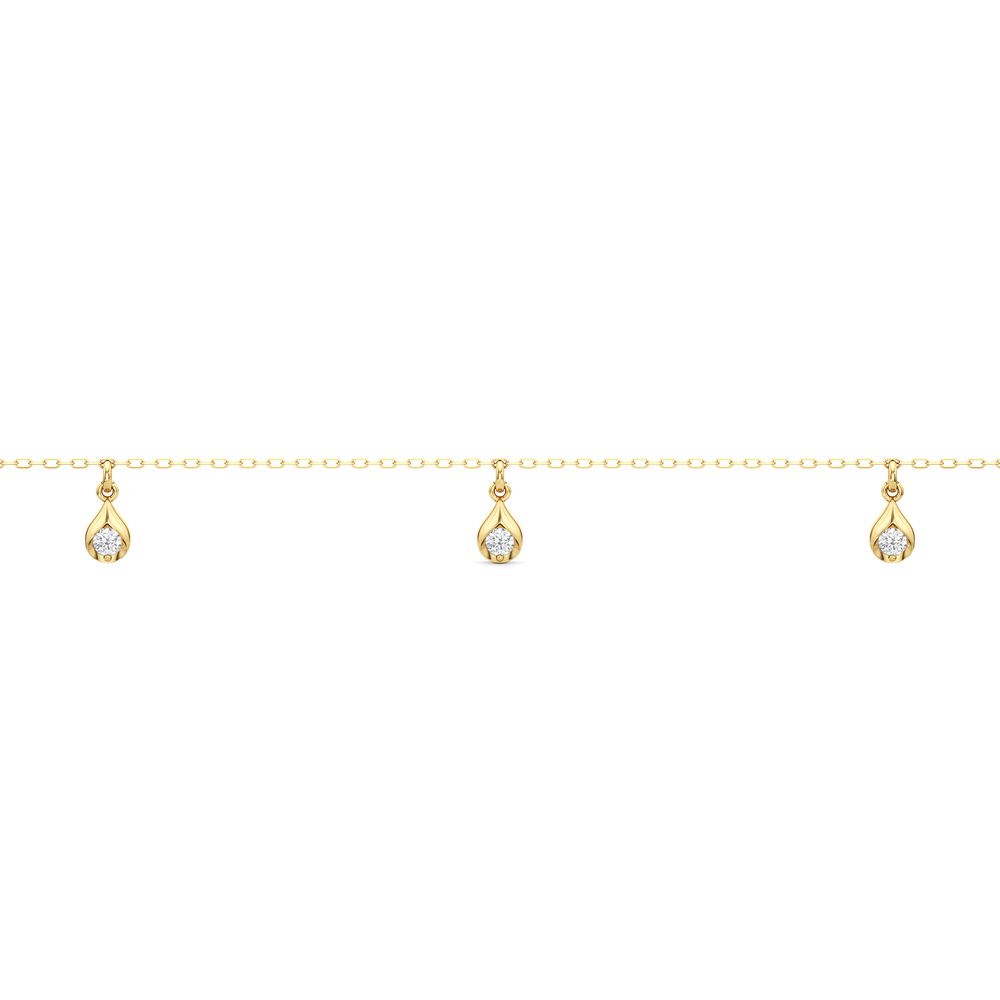 The Kaia Drop Bracelet with Lab Cut Diamond in 14KT Yellow Gold view 4
