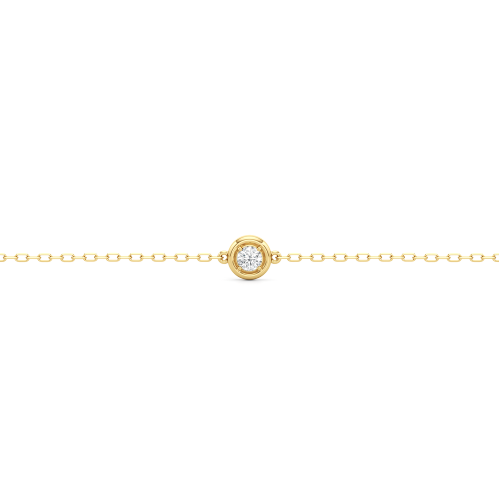 The Jane Bezel Bracelet with Lab Cut Diamond in 14KT Yellow Gold view 4
