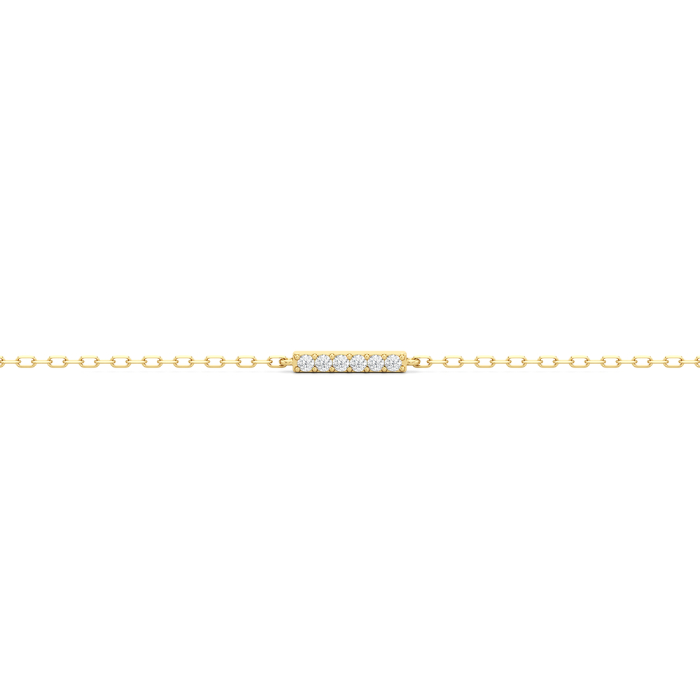 The Serena Stacker Bracelet with Lab Cut Diamond in 14KT Yellow Gold view 4
