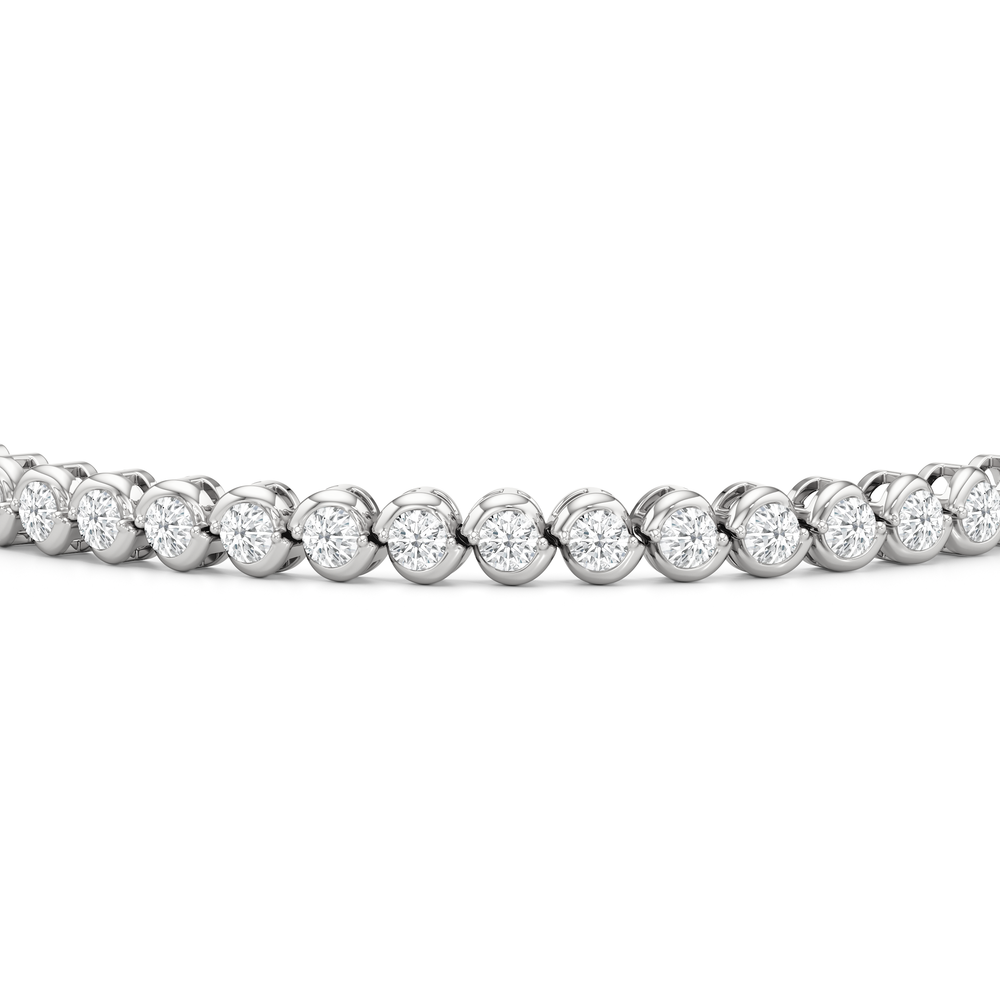 The Emilie Tennis Bracelet with Lab Cut Diamond in 14KT White Gold view 5

