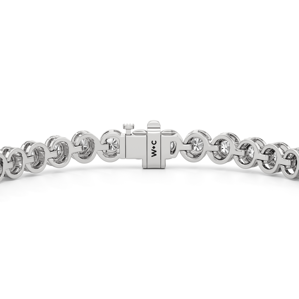 The Emilie Tennis Bracelet with Lab Cut Diamond in 14KT White Gold view 6
