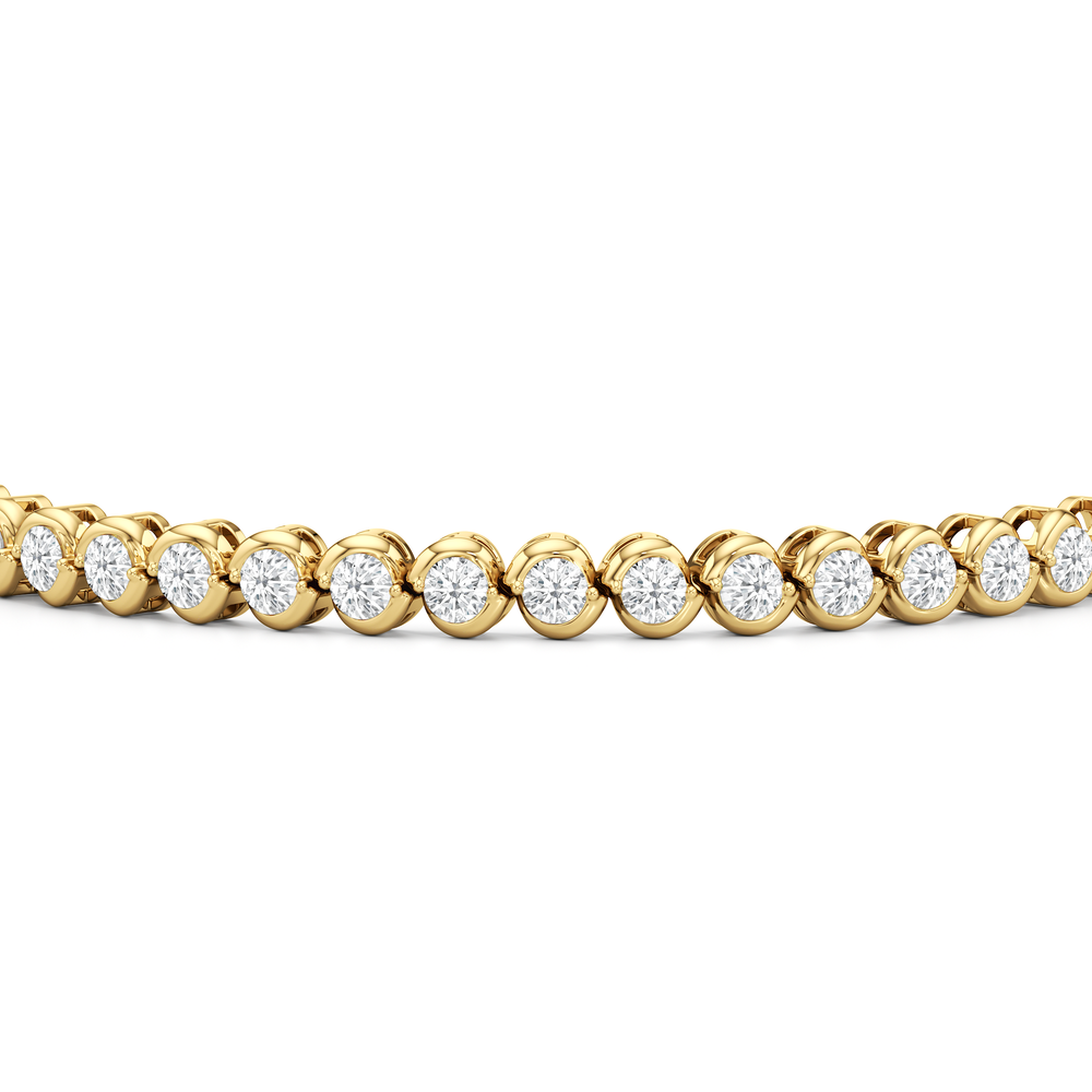 The Emilie Tennis Bracelet with Lab Cut Diamond in 14KT Yellow Gold view 5
