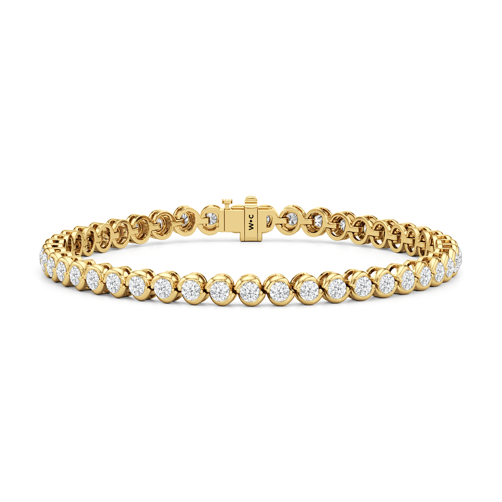 The Emilie Tennis Bracelet with Lab Cut Diamond in 14KT Yellow Gold view 1
