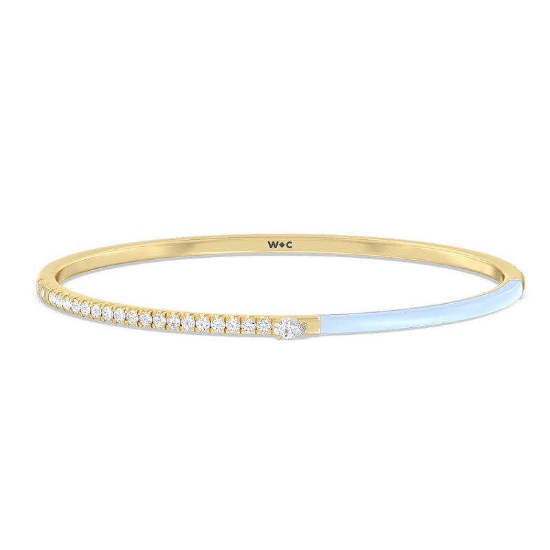 Staple Pear Diamond Bangle in Ceramic