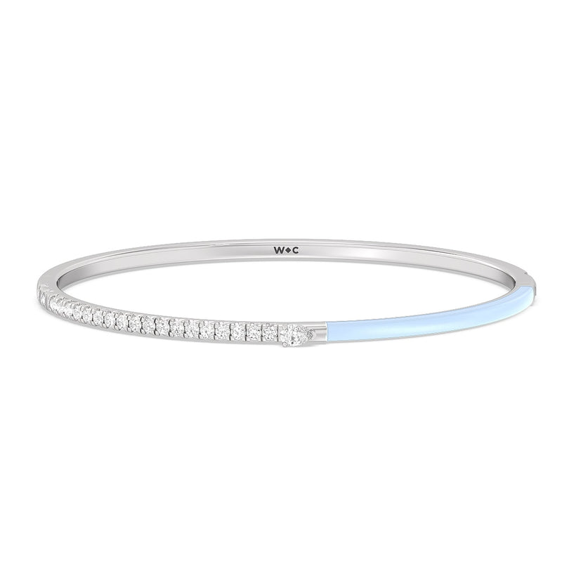 Staple Pear Diamond Bangle in Ceramic